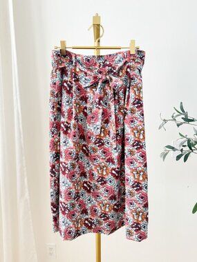 Banana Republic Floral Skirt | Self-Tie Knot | Pink Multi | Size 6